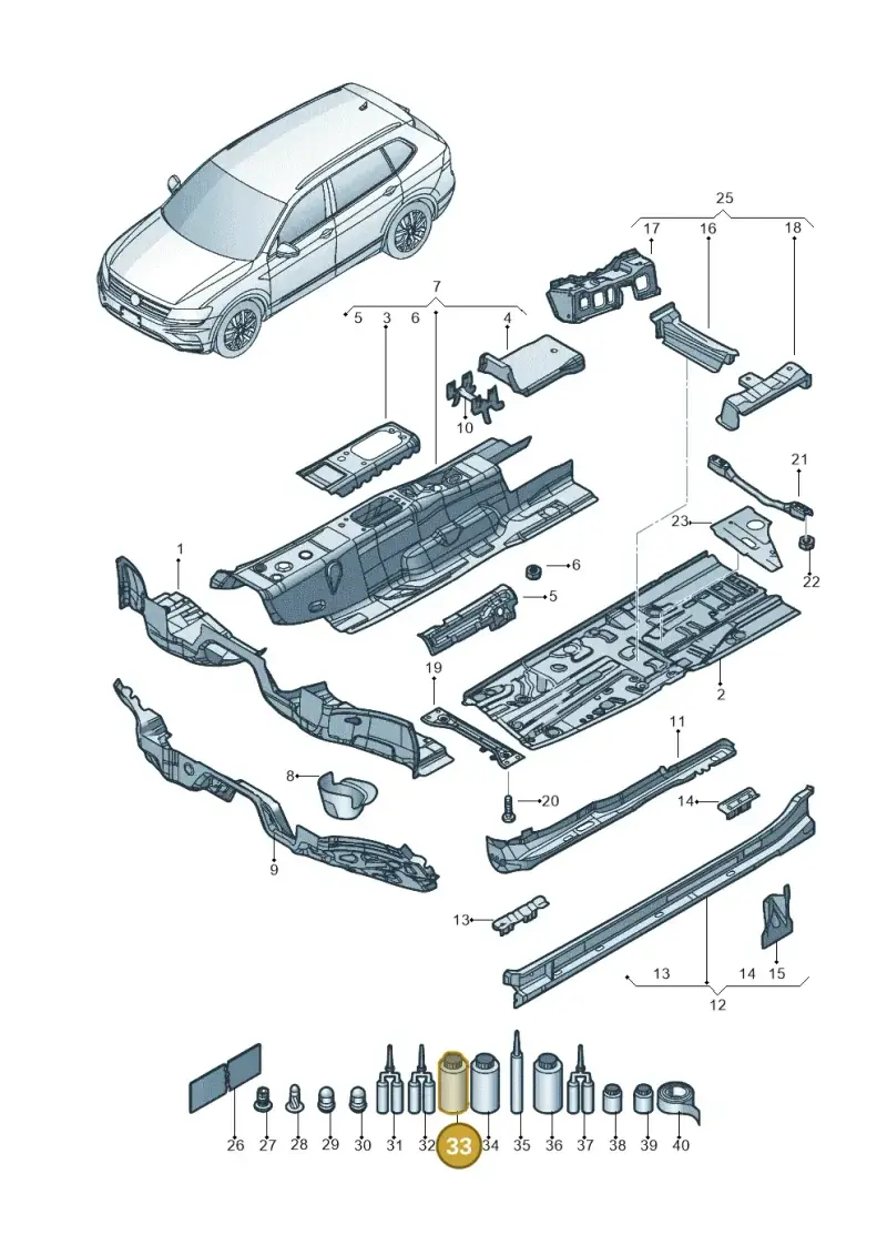 D007500A2 — Volkswagen Tiguan 2.0 4Motion (2017-2024) diagram 833803010, position 33