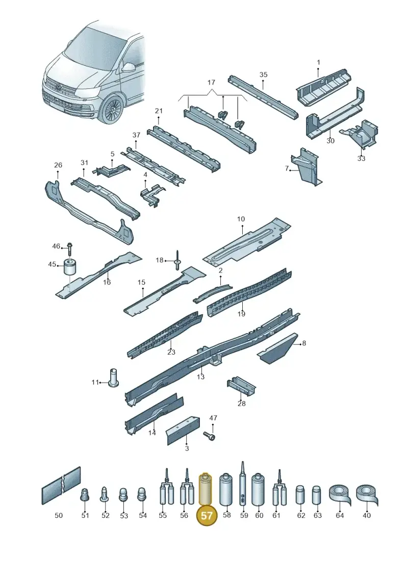 D007600A1 — Volkswagen Caravelle (2019-2024) diagram 861803400, position 57