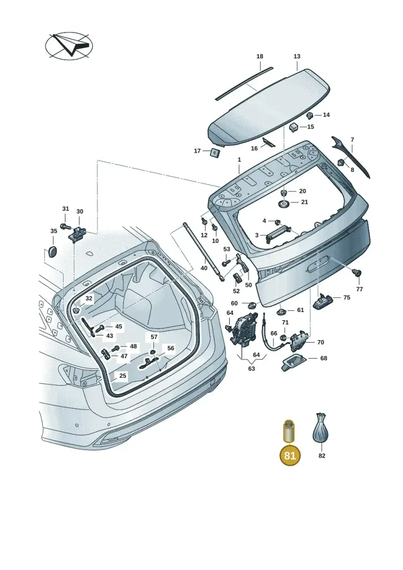 D00940104 — Volkswagen ID.7 Limousine Pro (2023-) diagram 14b827100, position 81