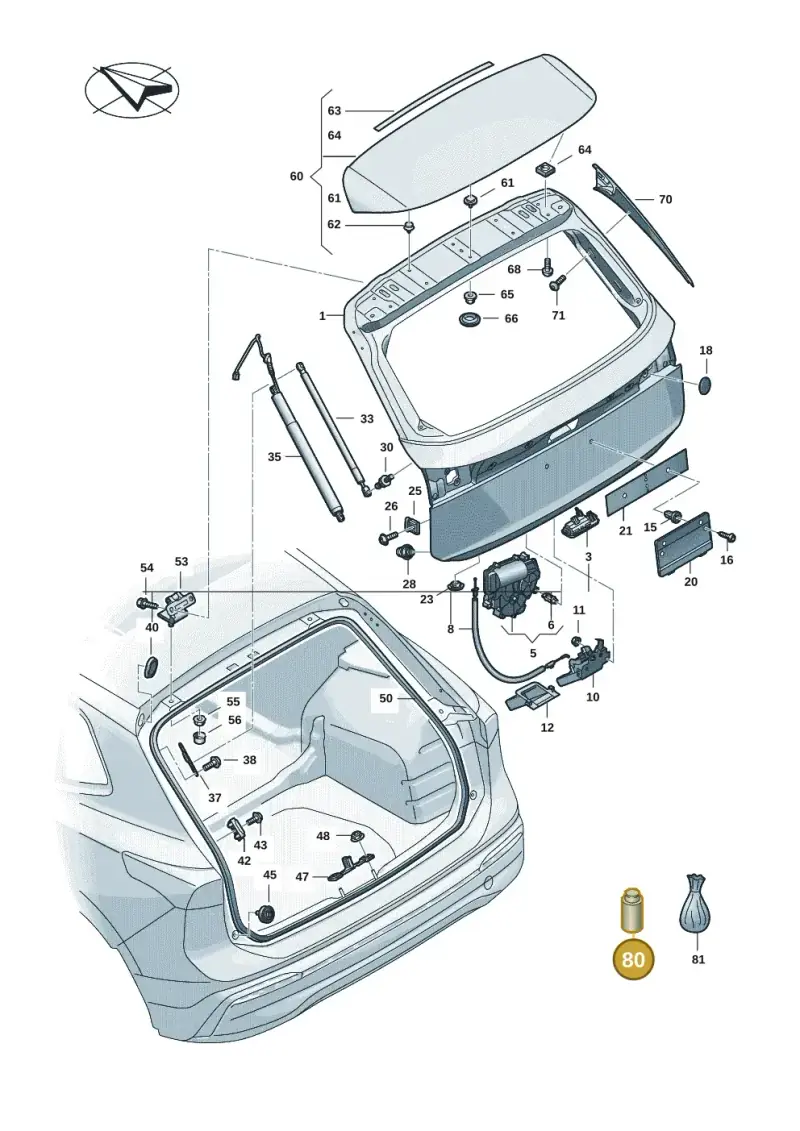 D00940104 — Volkswagen Tiguan 2.0 (2023-) diagram 57x827000, position 80