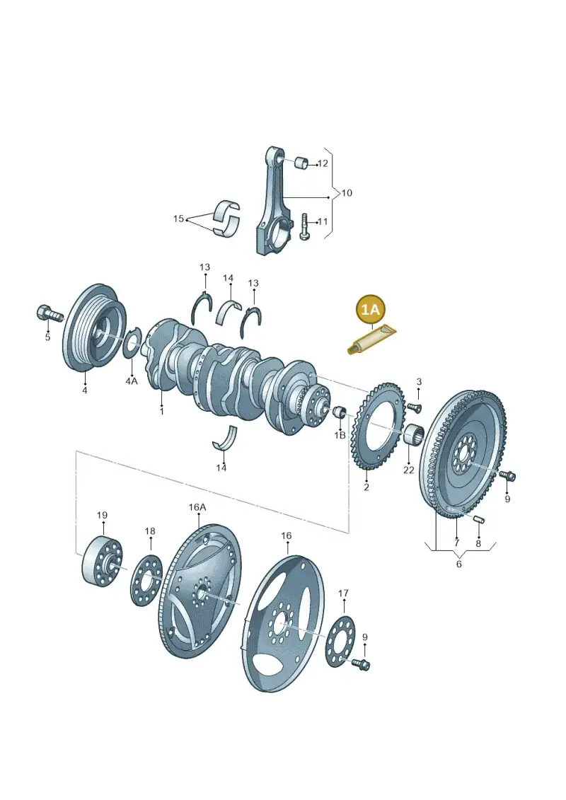 D154100A1 — Volkswagen Passat CC (2011-2016) diagram 121105250, position 1A
