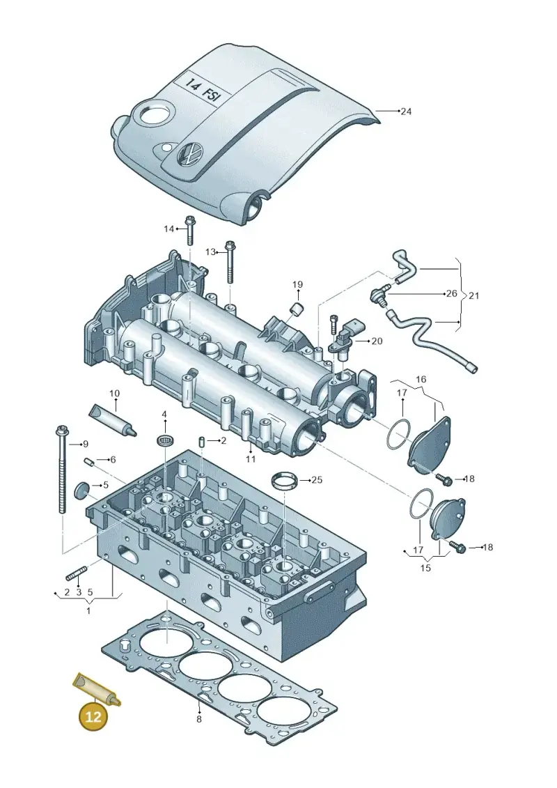 D154102A1 — Volkswagen Jetta (2014-2017) diagram 786103410, position 12