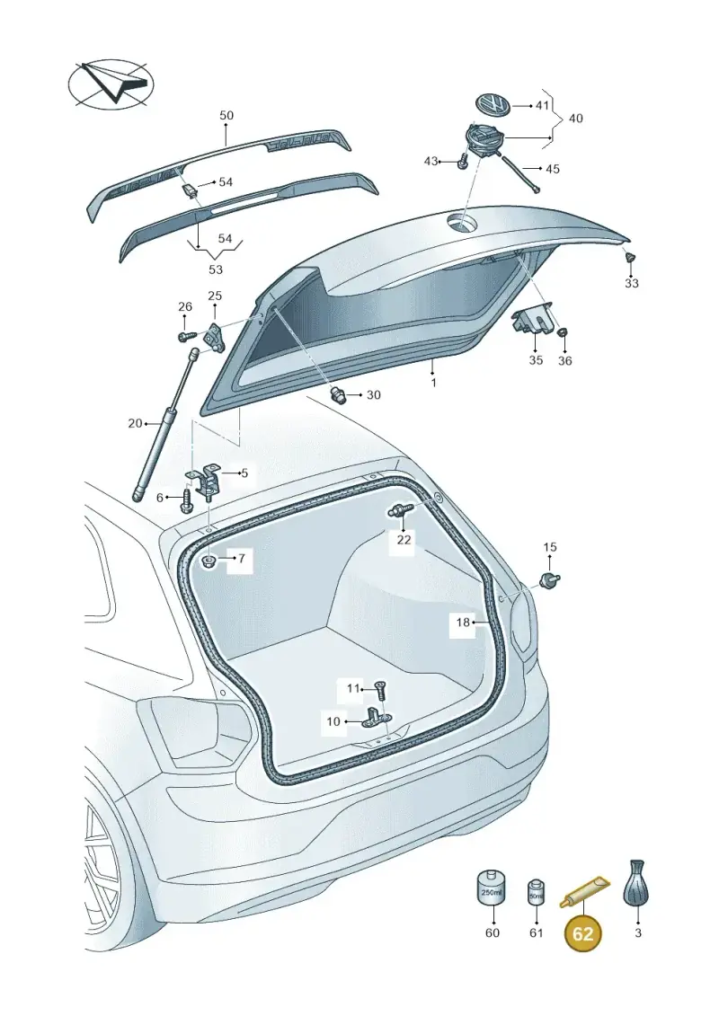 D172090M2 — Volkswagen Polo (2017-2025) diagram 837827000, position 62