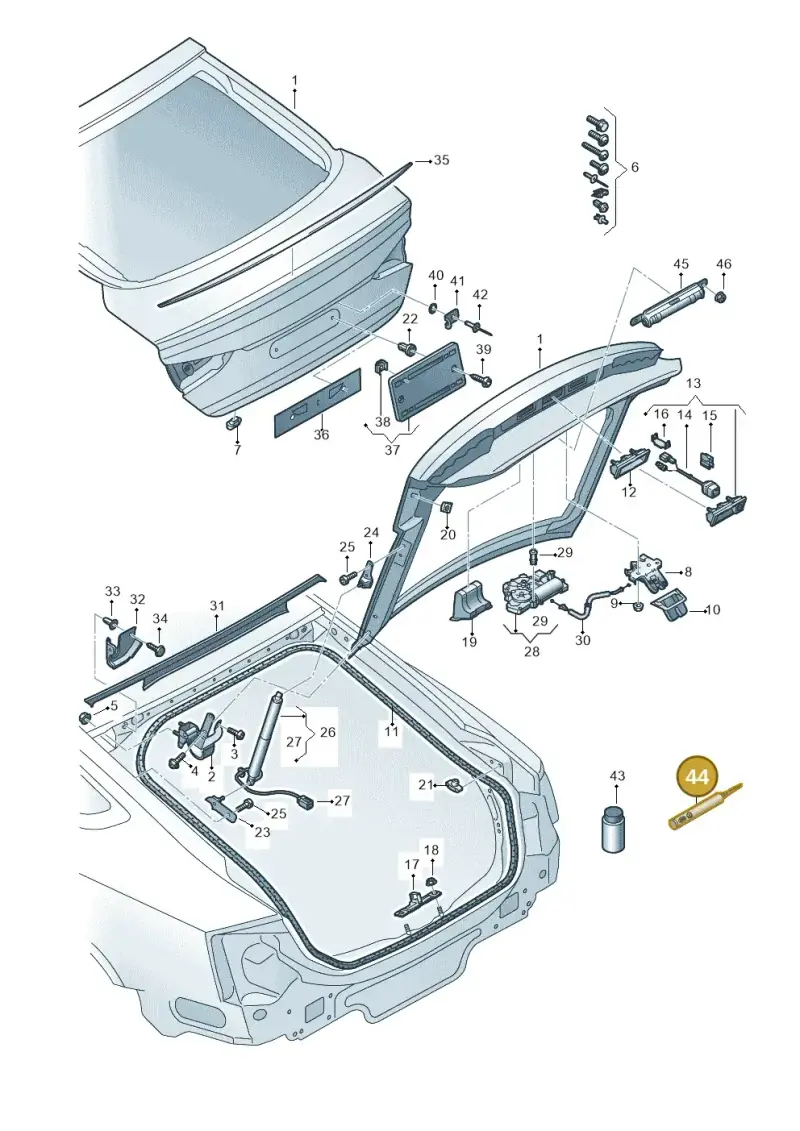 D172090M2 — Audi RS5 Sportback (2017-2025) diagram 897827100, position 44