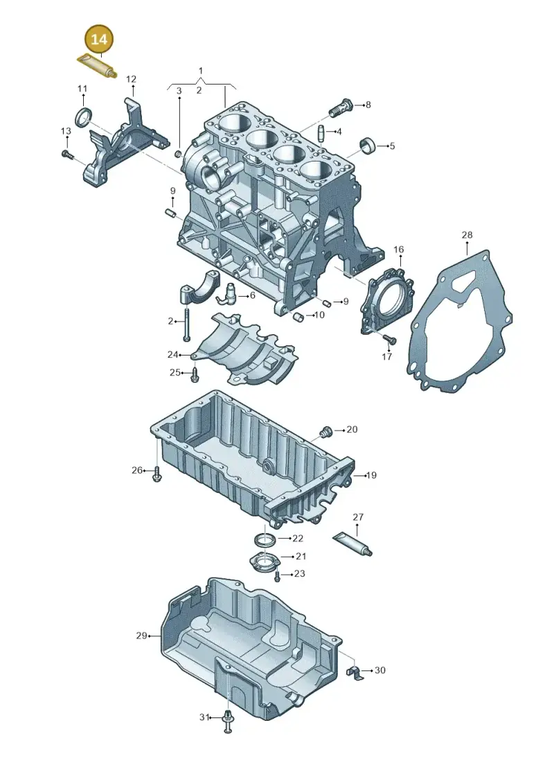 D176404M2 — Volkswagen Jetta (2014-2017) diagram 634103250, position 14
