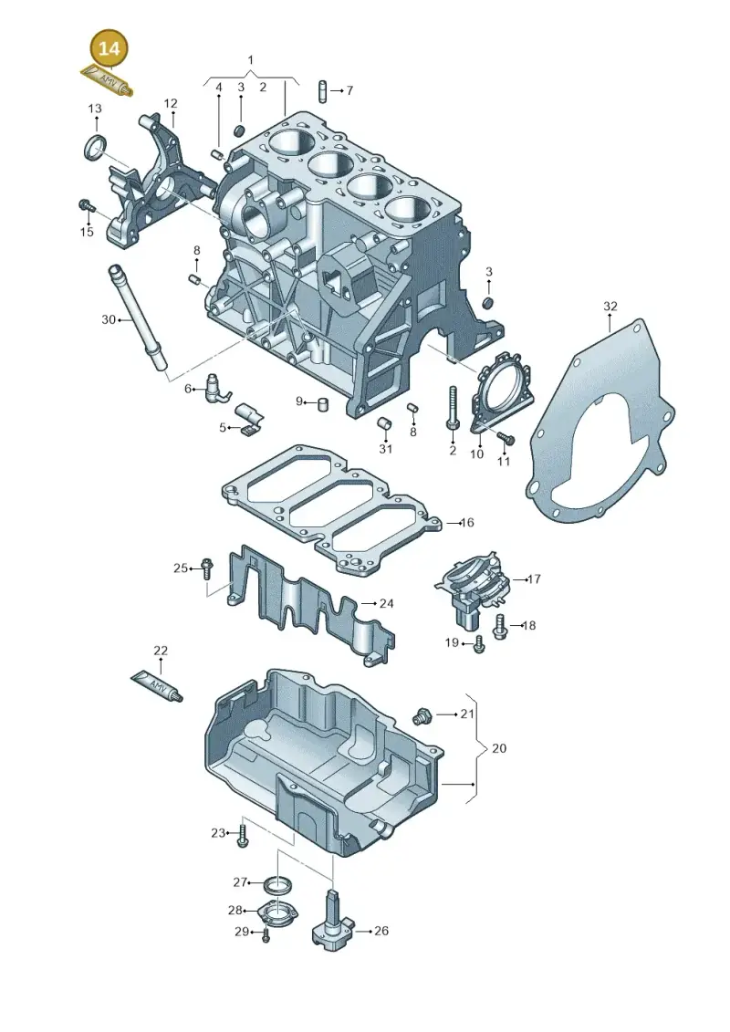 D176404M2 — Volkswagen Scirocco 2.0 (2014-2017) diagram 649103160, position 14