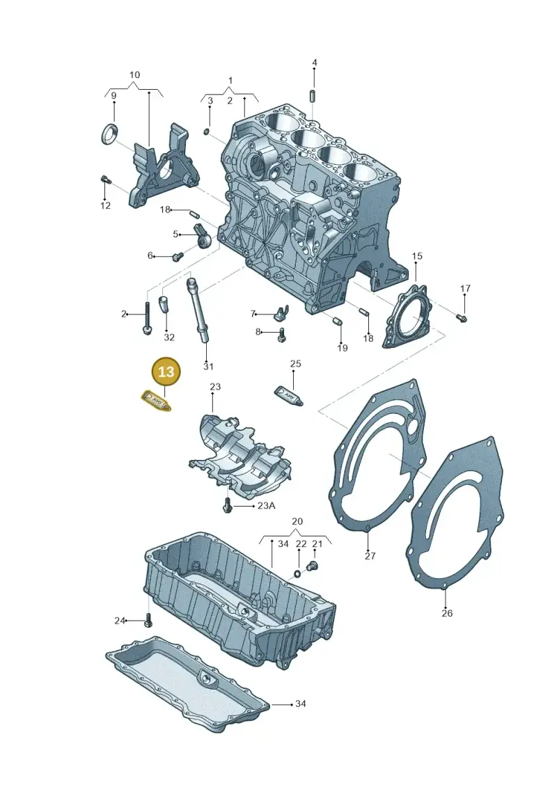 D176404M2 — Volkswagen Jetta 2.0 (2015-2015) diagram 789103110, position 13