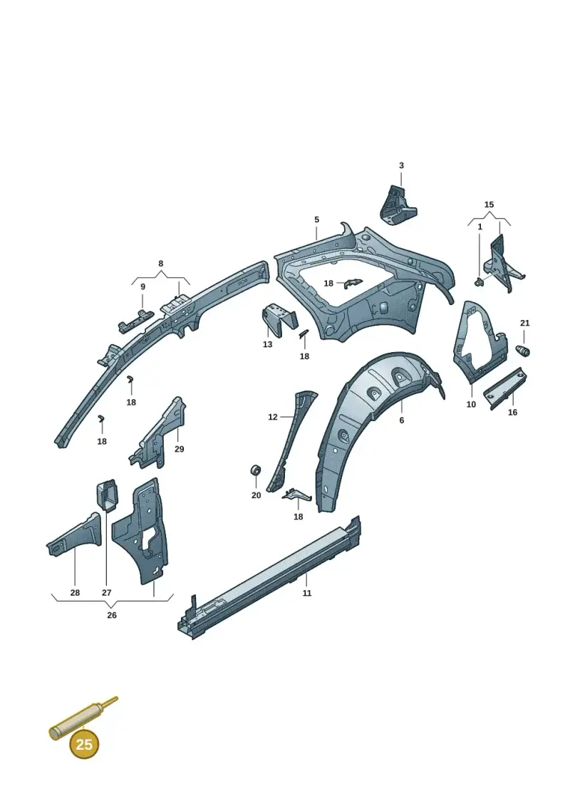 D180003M2 — Volkswagen ID.7 Limousine Pro (2023-) diagram 14b809001, position 25