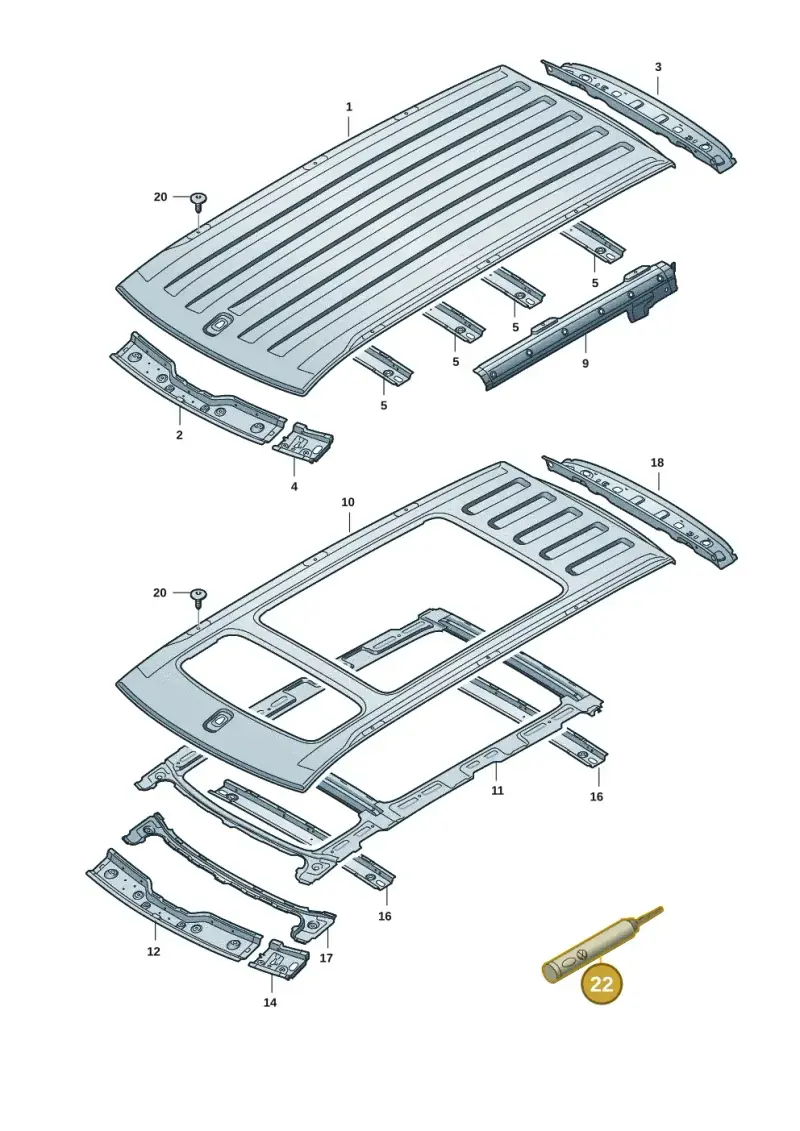 D180003M2 — Volkswagen Multivan (2021-) diagram 7t0817000, position 22