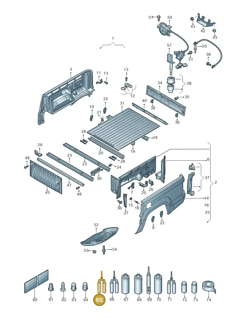 D180003M2 — Volkswagen Amarok twin cab (2022-) diagram 894801000, position 65