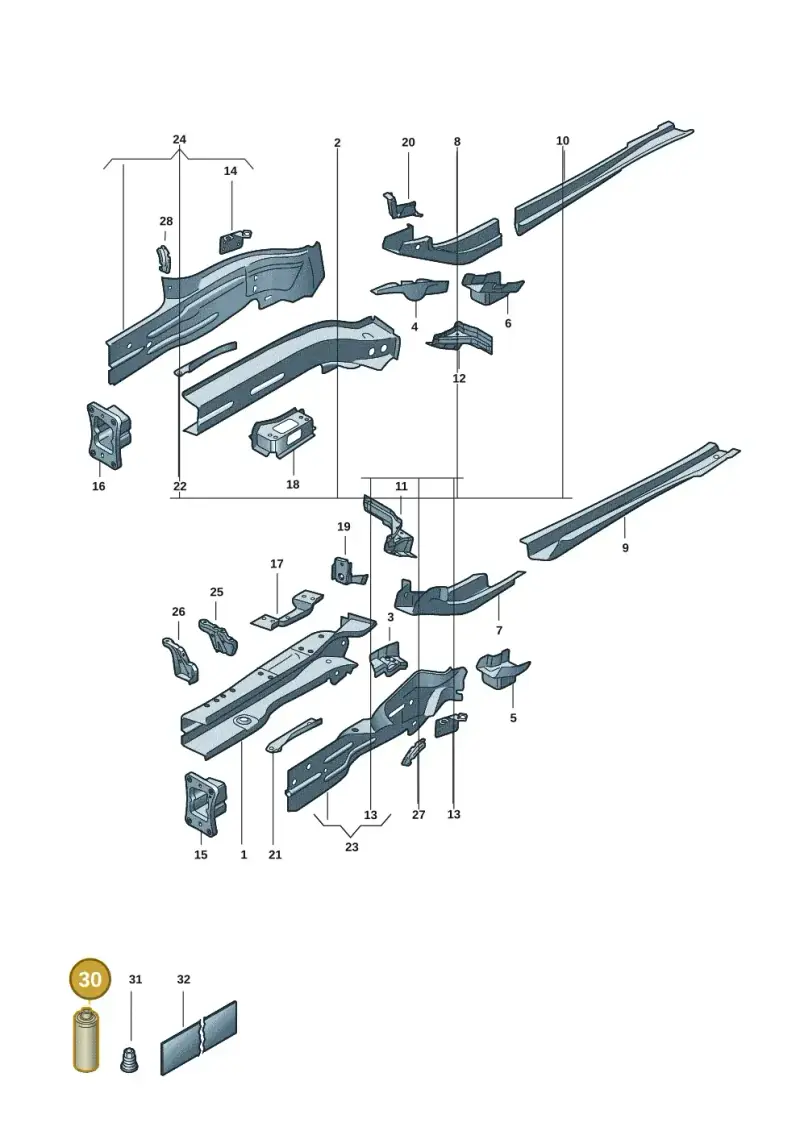 D180003M3 — Volkswagen Caddy Maxi Kombi (2020-2024) diagram 2ka803000, position 30