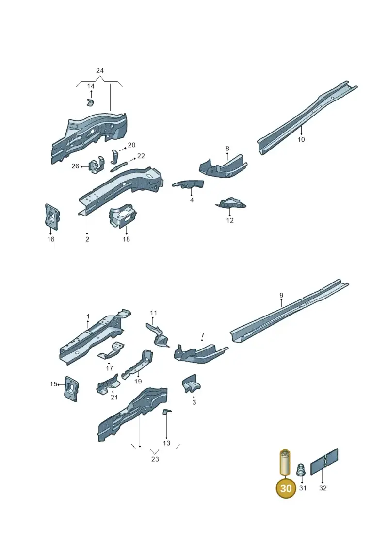 D180003M3 — Volkswagen Golf 2.0 BlueMotion (2019-2024) diagram 5h0803000, position 30