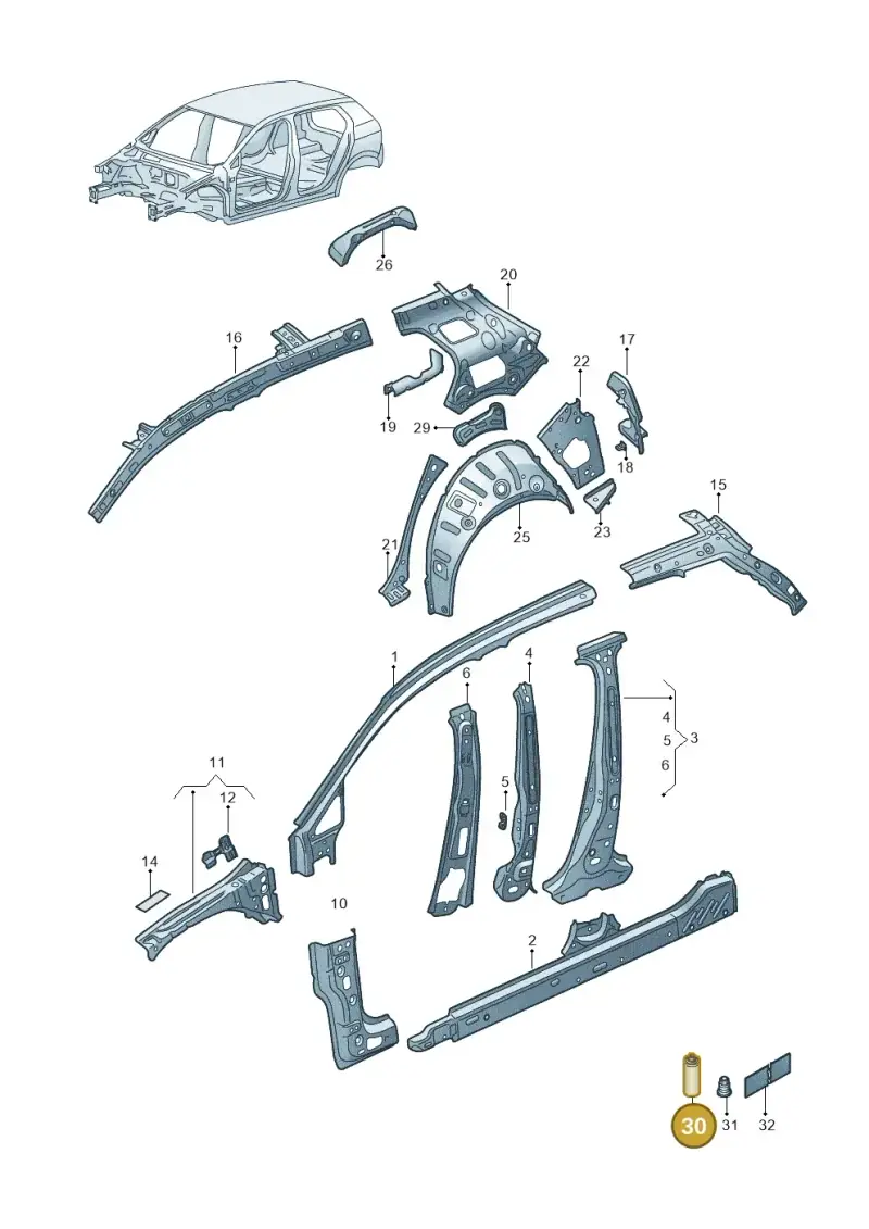 D180KD2A1 — Volkswagen Golf 2.0 BlueMotion (2019-2024) diagram 5h0809000, position 30