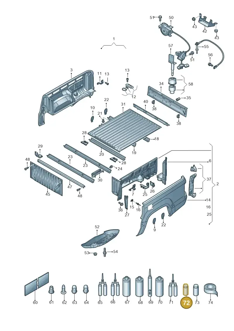 D181220A1 — Volkswagen Amarok twin cab (2022-) diagram 894801000, position 72