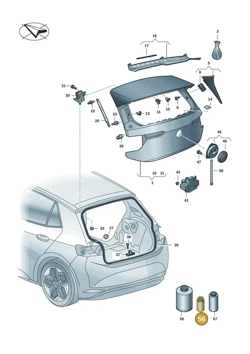 D181655A1 — Volkswagen ID.3 Pro (2019-2024) diagram 10a827000, position 56