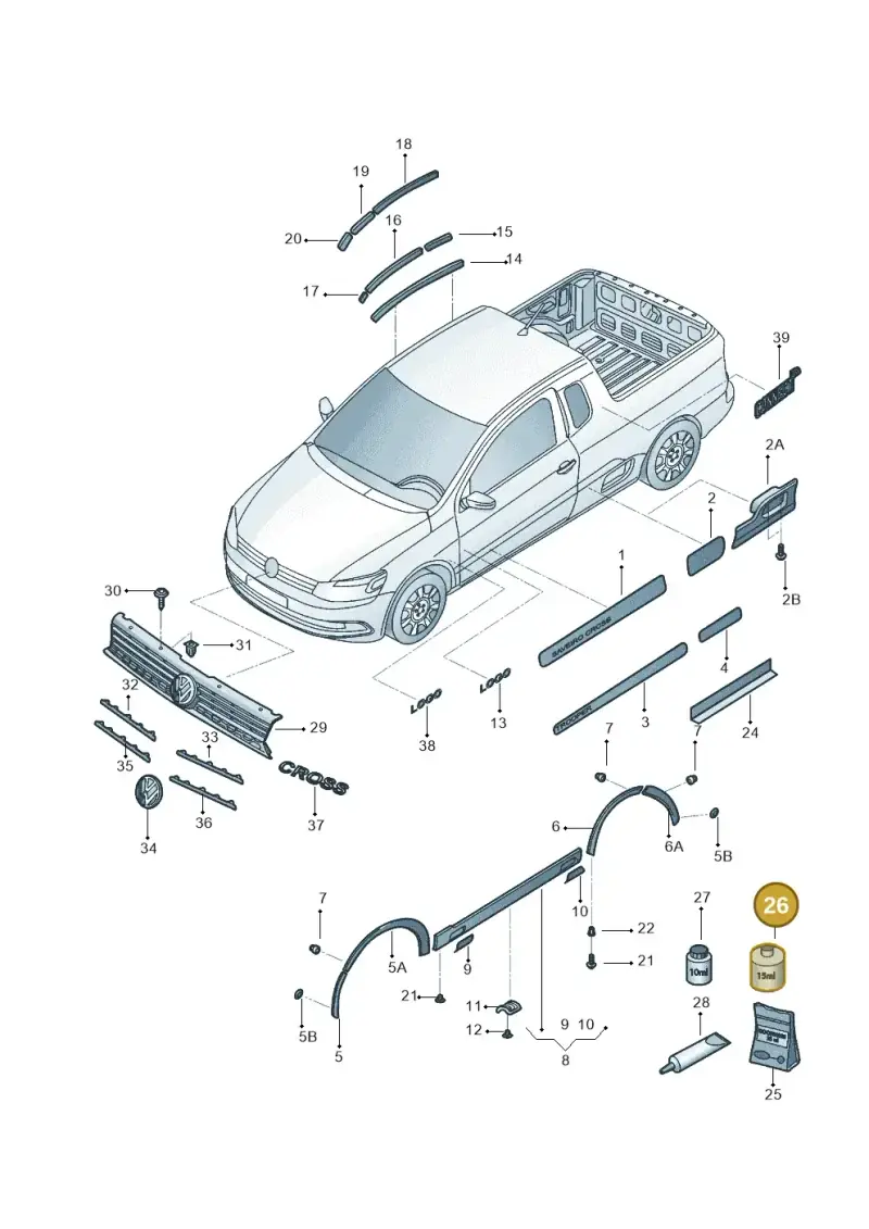 D181655A1 — Volkswagen Saveiro (2016-2017) diagram 567853000, position 26