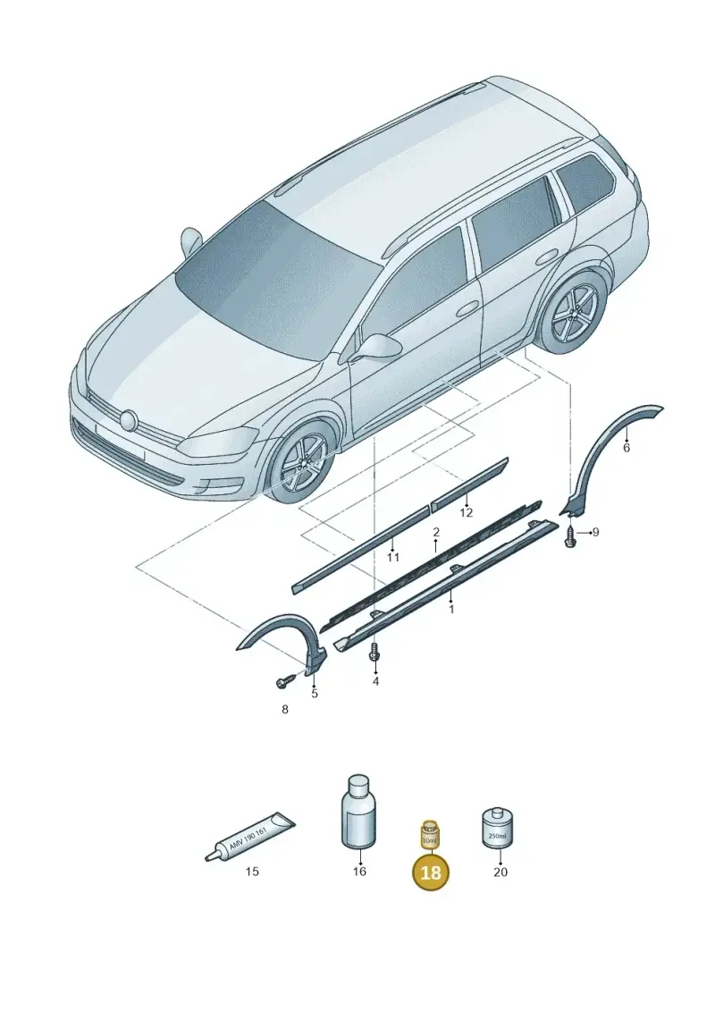 D181655A1 — Volkswagen Golf 2.0 (2016-2020) diagram 763853400, position 18