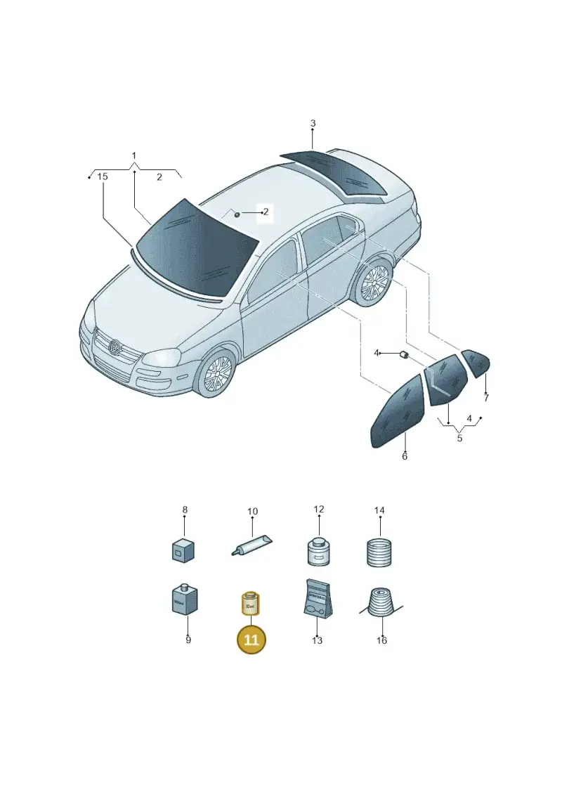D181801A1 — Volkswagen Jetta (2008-2011) diagram 449845000, position 11