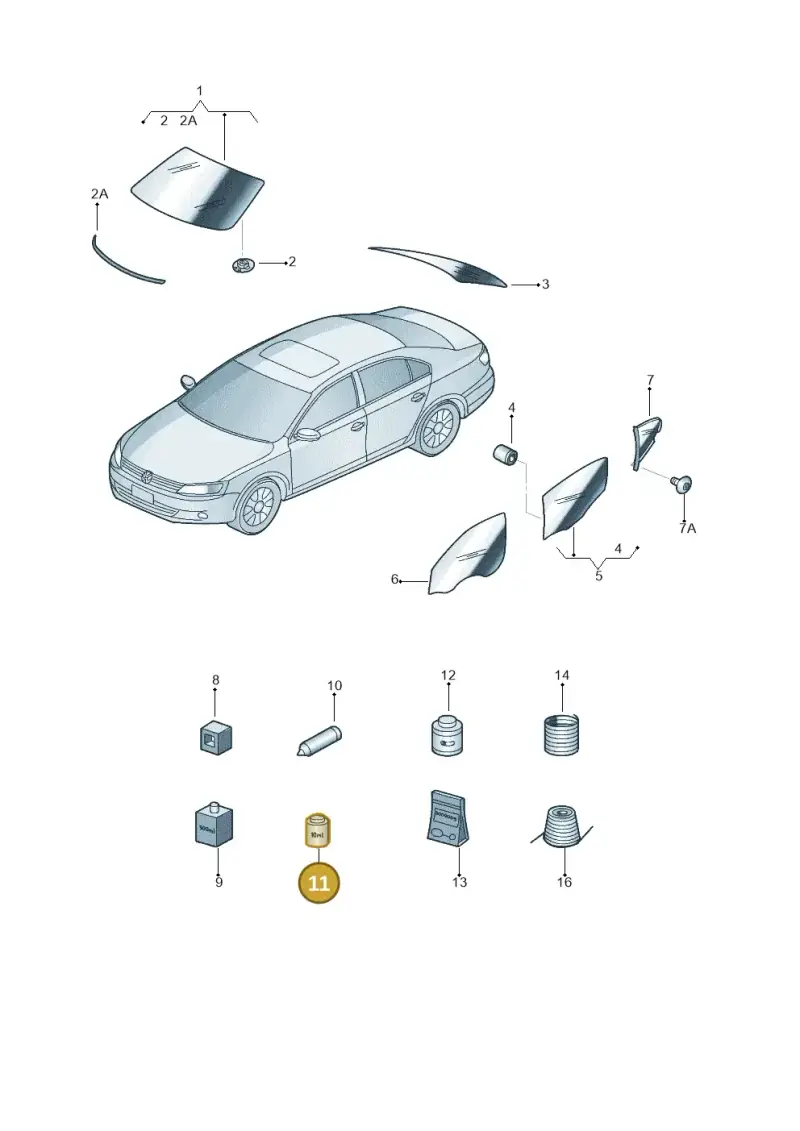 D181801A1 — Volkswagen Jetta (2013-2014) diagram 692845000, position 11