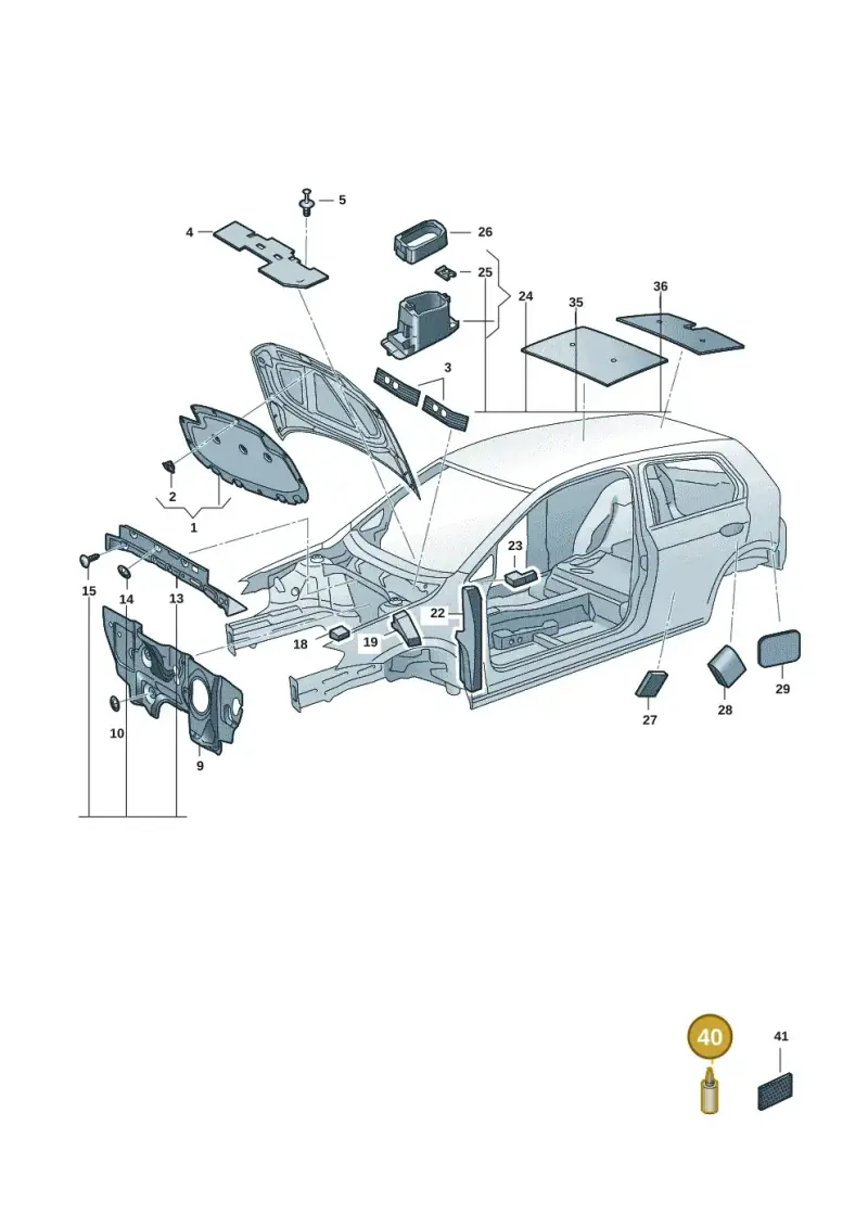 D190D01A2 — Volkswagen Golf 2.0 BlueMotion (2019-2024) diagram 5h0863200, position 40