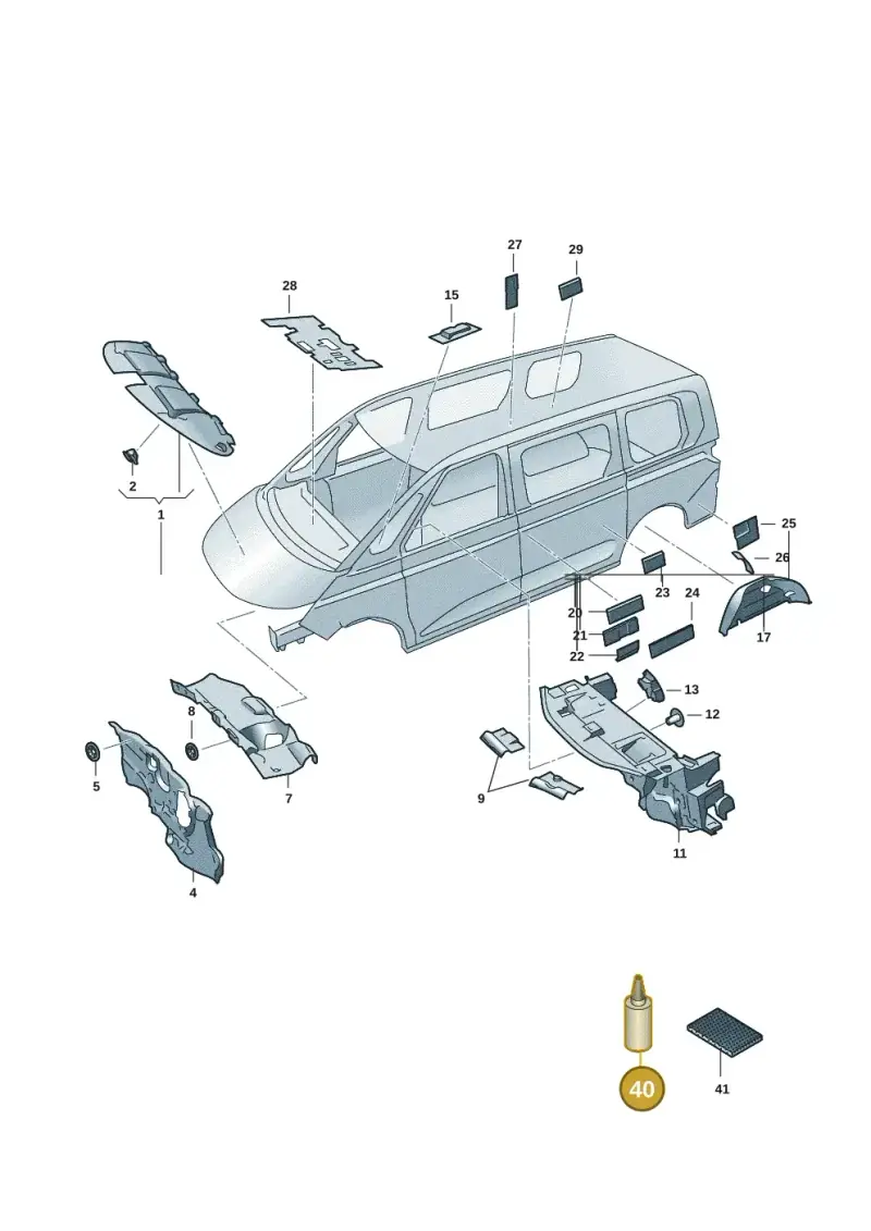 D190D01A2 — Volkswagen Multivan (2021-) diagram 7t0863200, position 40