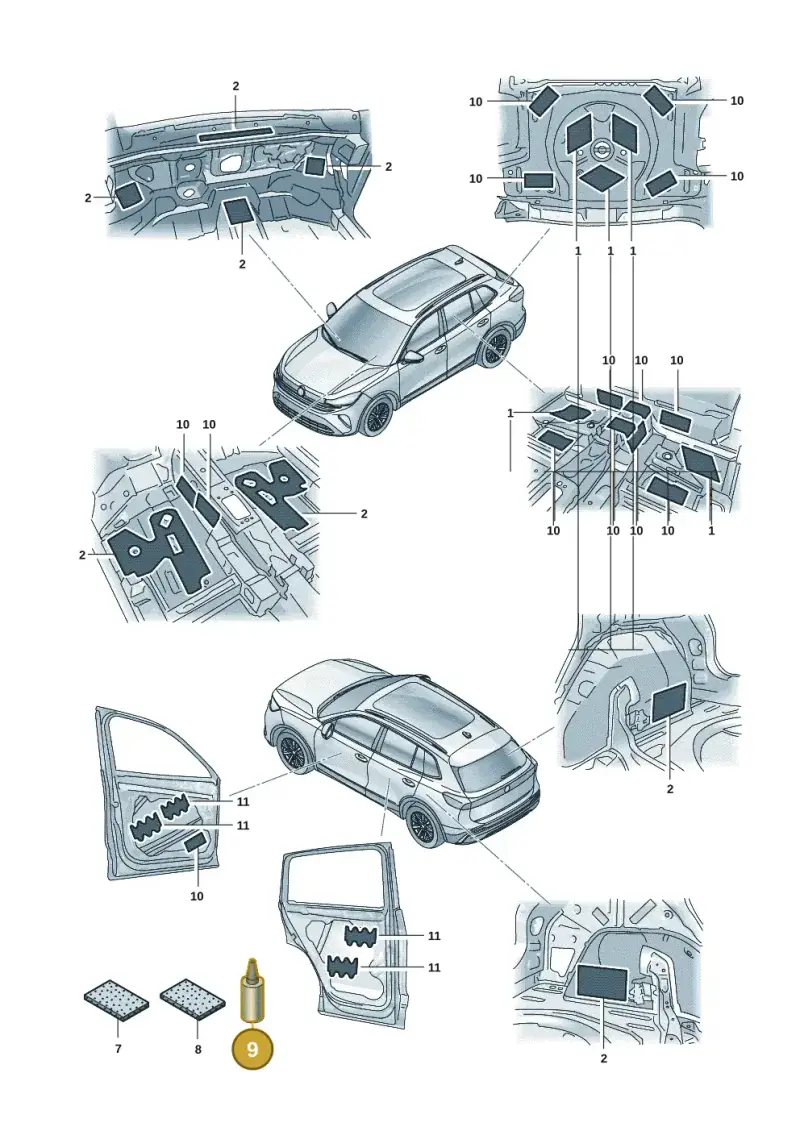 D190MKDA3 — Volkswagen Tiguan 2.0 (2023-) diagram 57x863300, position 9