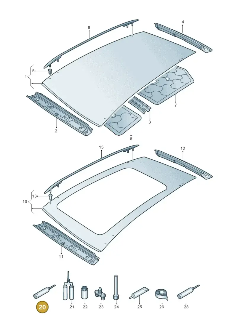 D190MKDA3 — Volkswagen Tiguan 2.0 (2023-) diagram 884817000, position 20