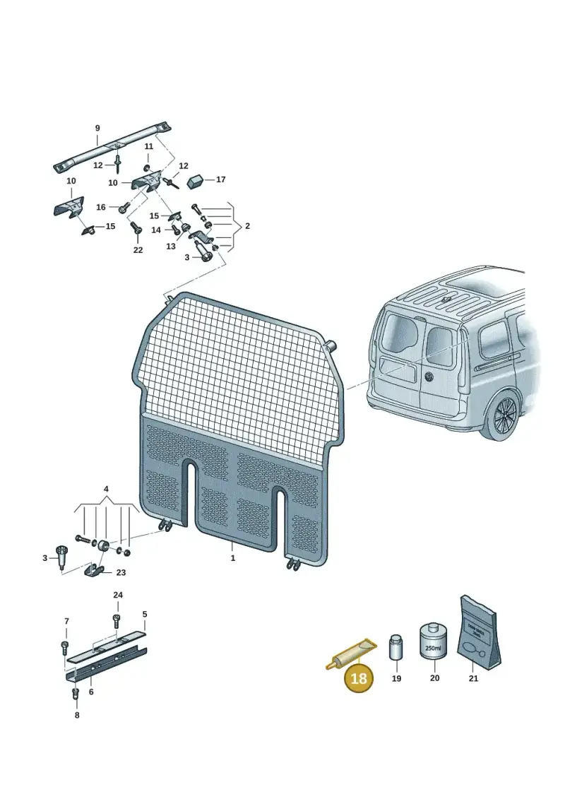 D197300A2 — Volkswagen Caddy Maxi Kombi (2020-2024) diagram 2ka859000, position 18