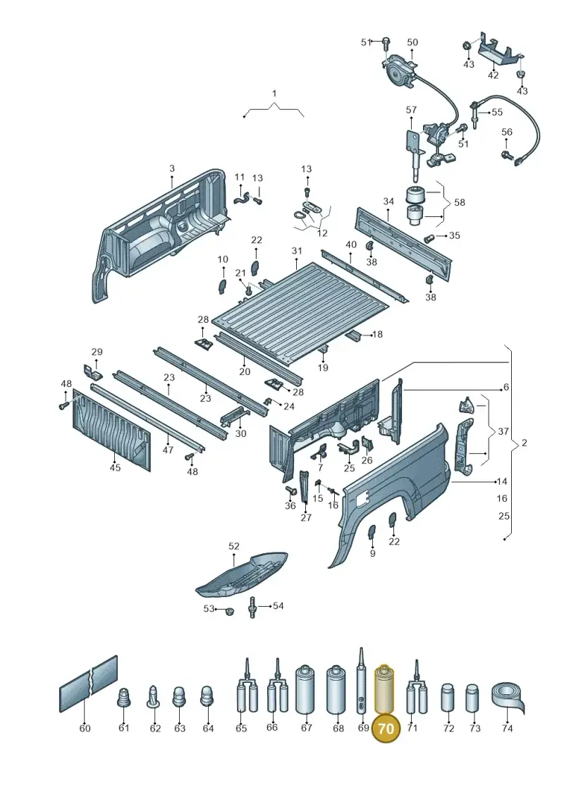 D308SP5M1 — Volkswagen Amarok twin cab (2022-) diagram 894801000, position 70