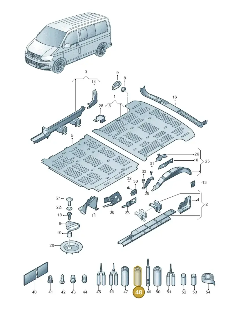 D314D36M2 — Volkswagen Caravelle (2019-2024) diagram 861801200, position 48