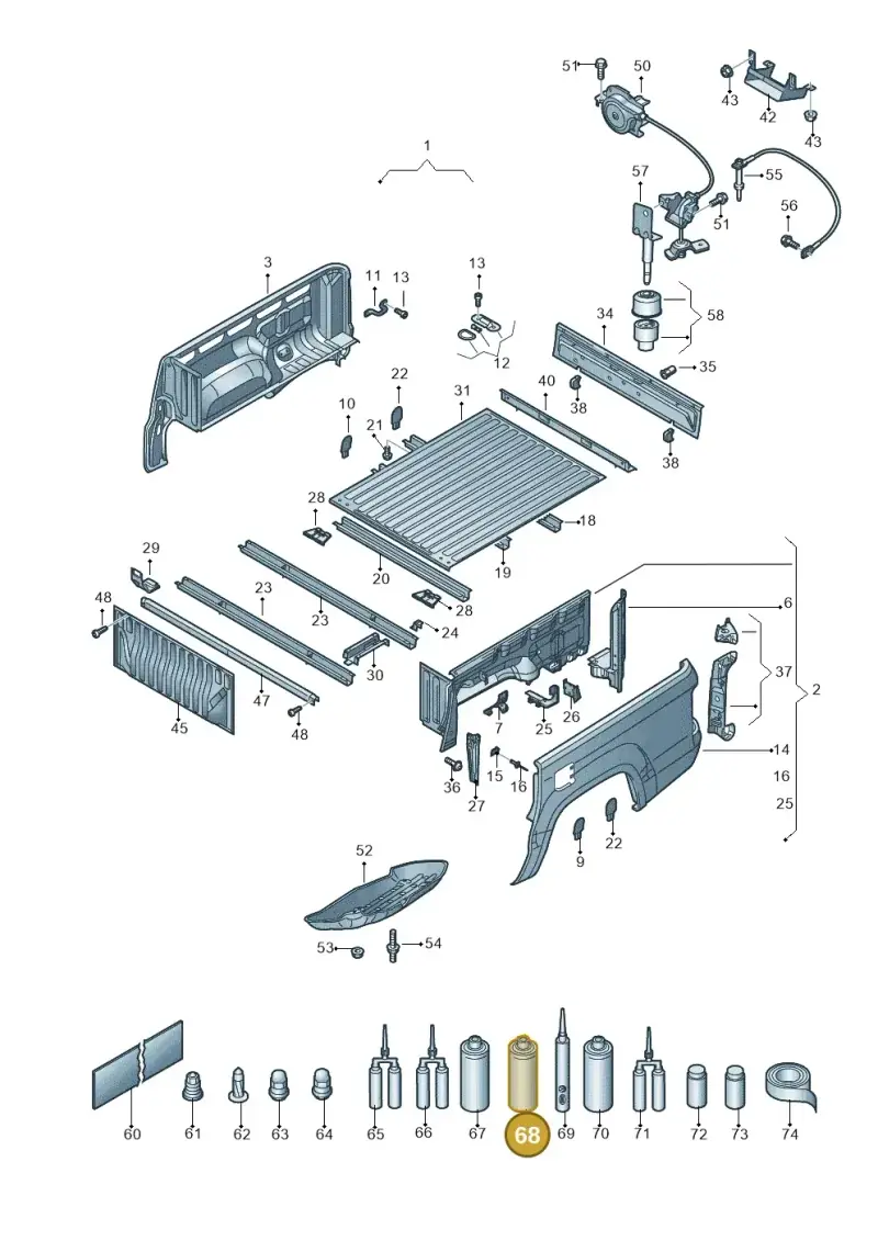 D314D36M2 — Volkswagen Amarok twin cab (2022-) diagram 894801000, position 68