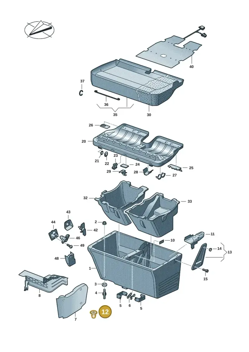 D381AL1A2 — Volkswagen Caravelle (2019-2024) diagram 7ep881010, position 12