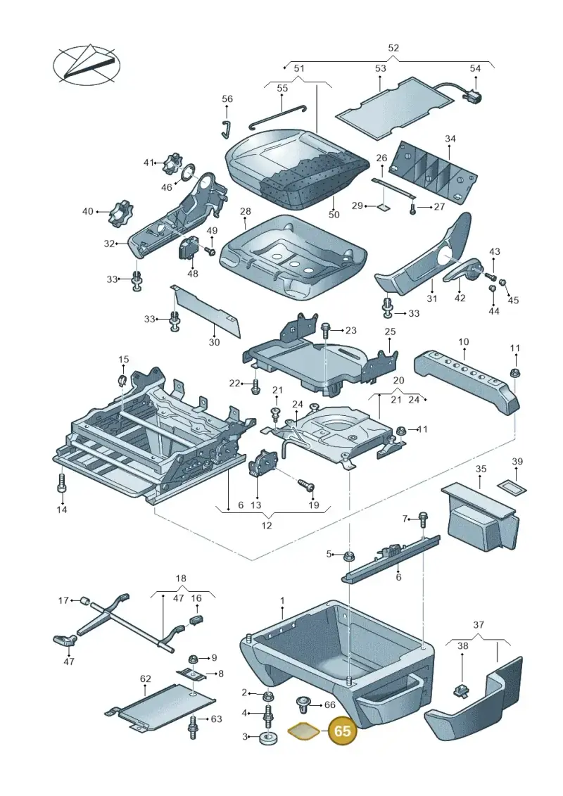 D381AL1A2 — Volkswagen Transport. multivan (2019-2024) diagram 861881000, position 65