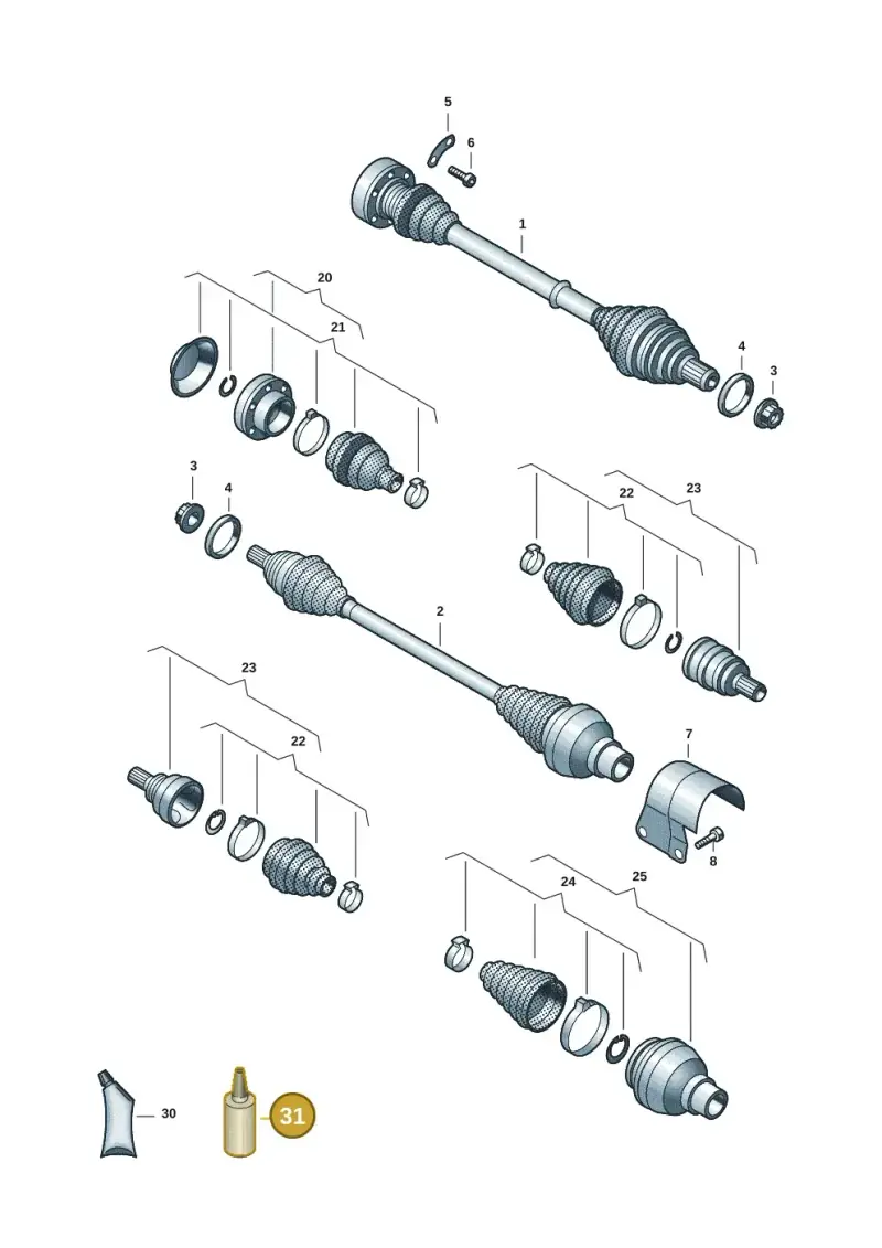 D454300A2 — Volkswagen Taigo (2021-2024) diagram 2f0407460, position 31