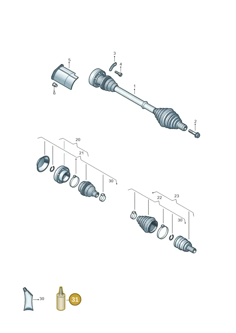 D454300A2 — Volkswagen Caddy Maxi Kombi (2020-2024) diagram 884407300, position 31