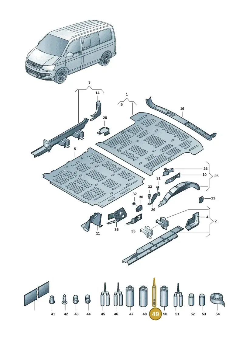 D476KD2M2 — Volkswagen Transport. multivan (2019-2024) diagram 7em801020, position 49