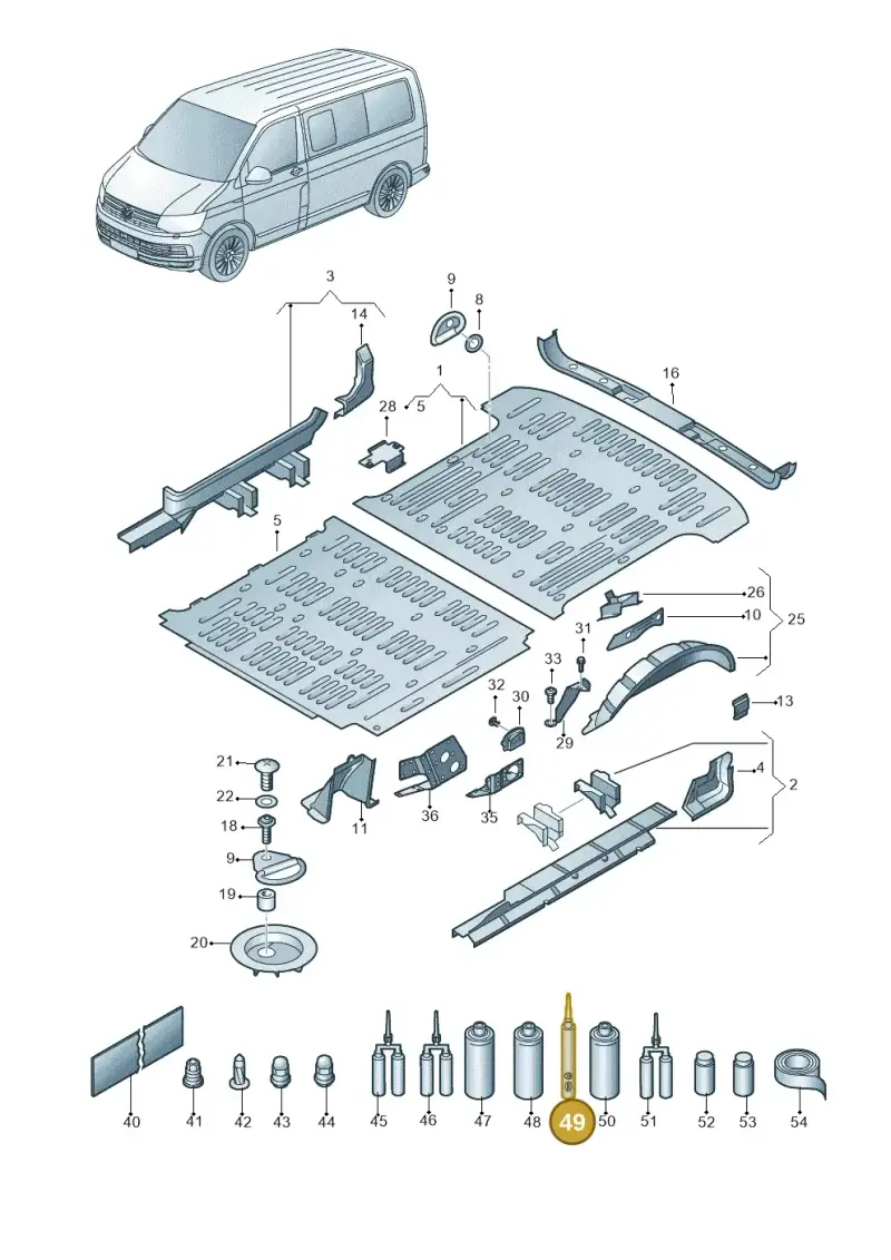 D476KD2M2 — Volkswagen Caravelle (2019-2024) diagram 861801200, position 49