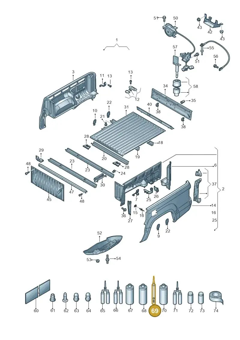 D476KD2M2 — Volkswagen Amarok twin cab (2022-) diagram 894801000, position 69