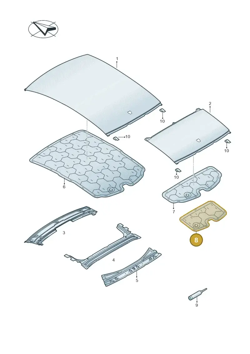 D476KD3M2 — Audi A3 Sportback (2019-2025) diagram 596817100, position 8