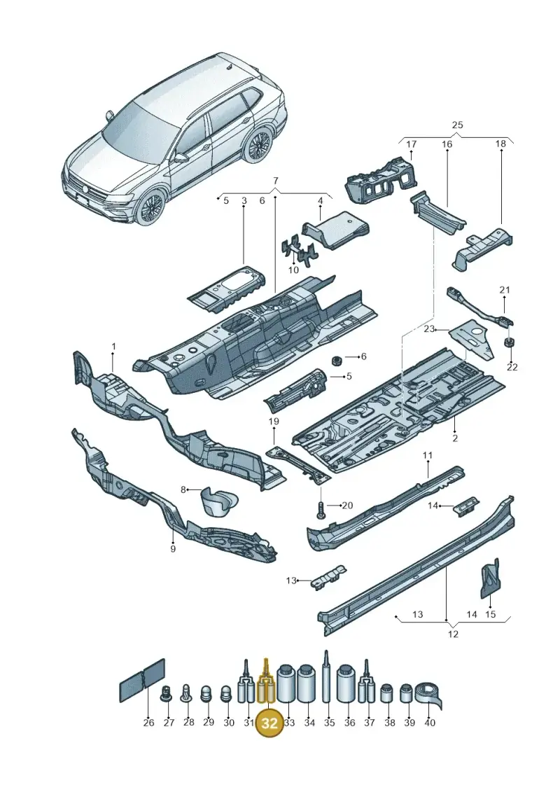 D506110A2 — Volkswagen Tiguan 2.0 4Motion (2017-2024) diagram 833803010, position 32