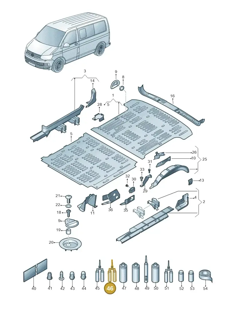 D506110A2 — Volkswagen Caravelle (2019-2024) diagram 861801200, position 46