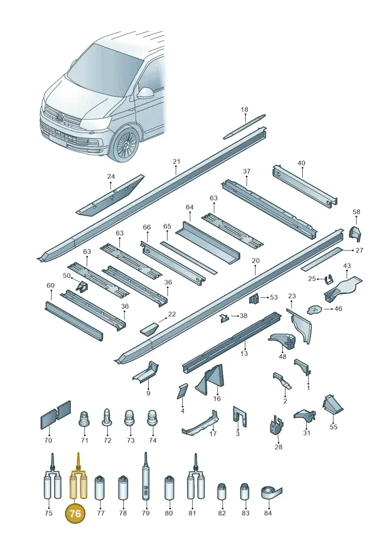 D506110A2 — Volkswagen Single-cab transp. (2019-2024) diagram 862803500, position 76