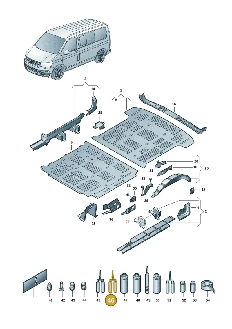 D506KD1A3 — Volkswagen Transport. multivan (2019-2024) diagram 7em801020, position 46