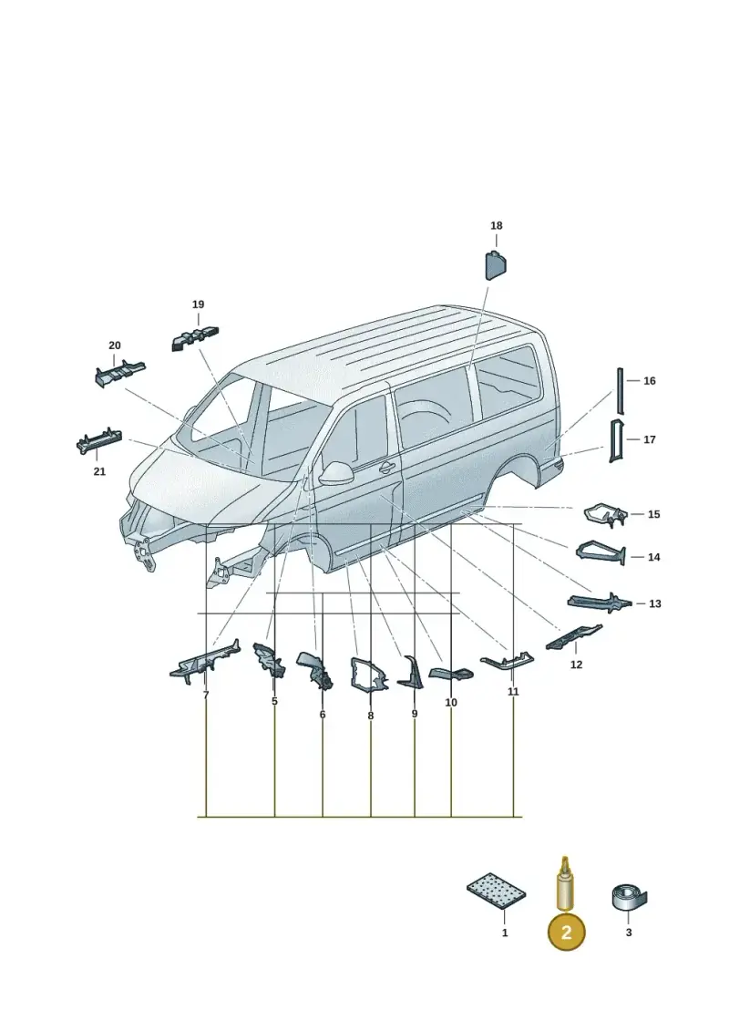 D506KD1A3 — Volkswagen Caravelle (2019-2024) diagram 7em864000, position 2