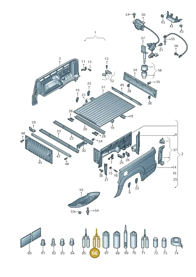 D506KD1A4 — Volkswagen Amarok twin cab (2022-) diagram 894801000, position 66