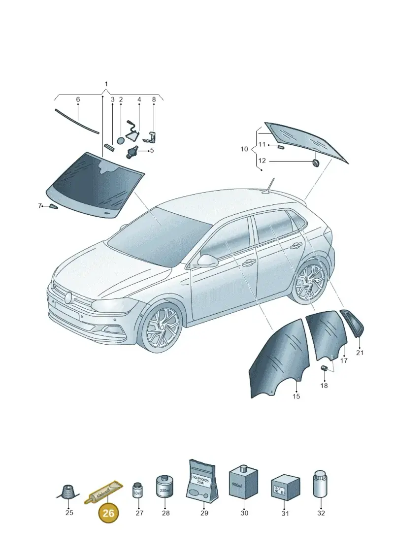 DH009100 — Volkswagen Polo 1.0 BlueMotion (2017-2024) diagram 837845000, position 26
