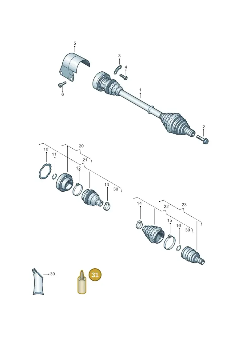 G052135A1 — Volkswagen Golf 1.6 (2015-2019) diagram 793407200, position 31