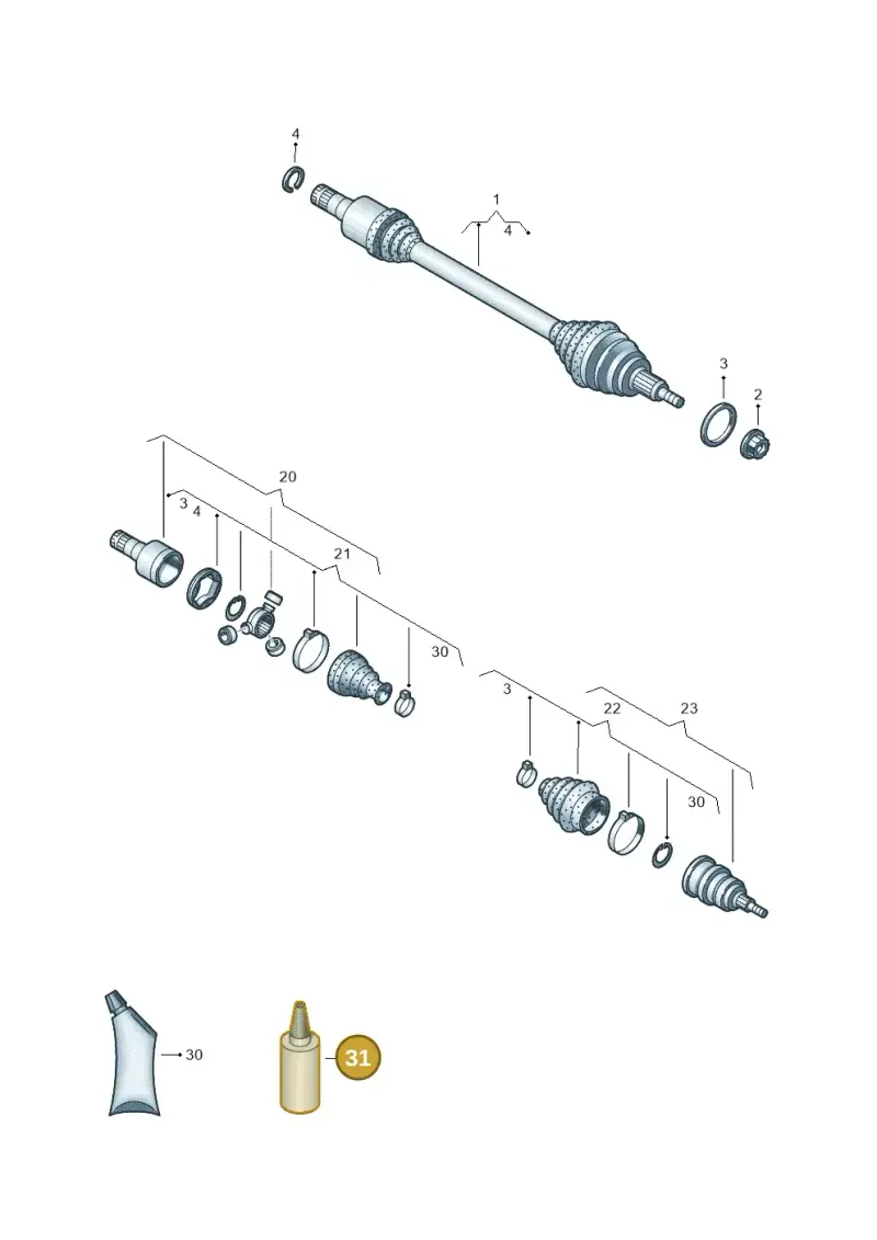 G052135A1 — Volkswagen Up! 1.0 BlueMotion (2016-2023) diagram 892407200, position 31