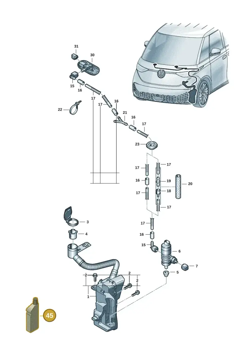 G052164M2 — Volkswagen ID.Buzz (2022-) diagram 15a955100, position 45