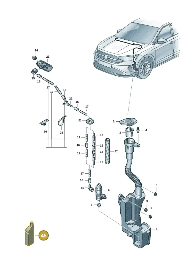 G052164M2 — Volkswagen Taigo (2021-2024) diagram 2f0955100, position 45